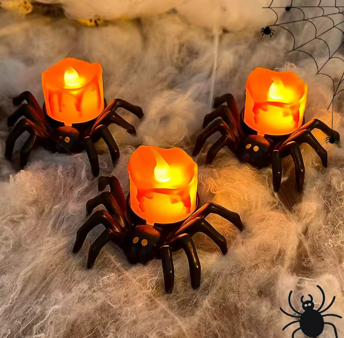 Halloween Spider Night Light – Creepy Party & Haunted House Decoration