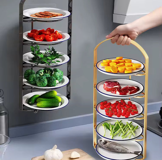 Kitchen Plate Storage Rack – Multi-Layer