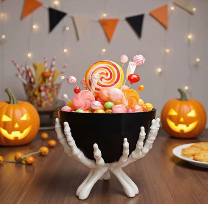 Gothic Skeleton Hands Bowl Holder – Halloween Decoration