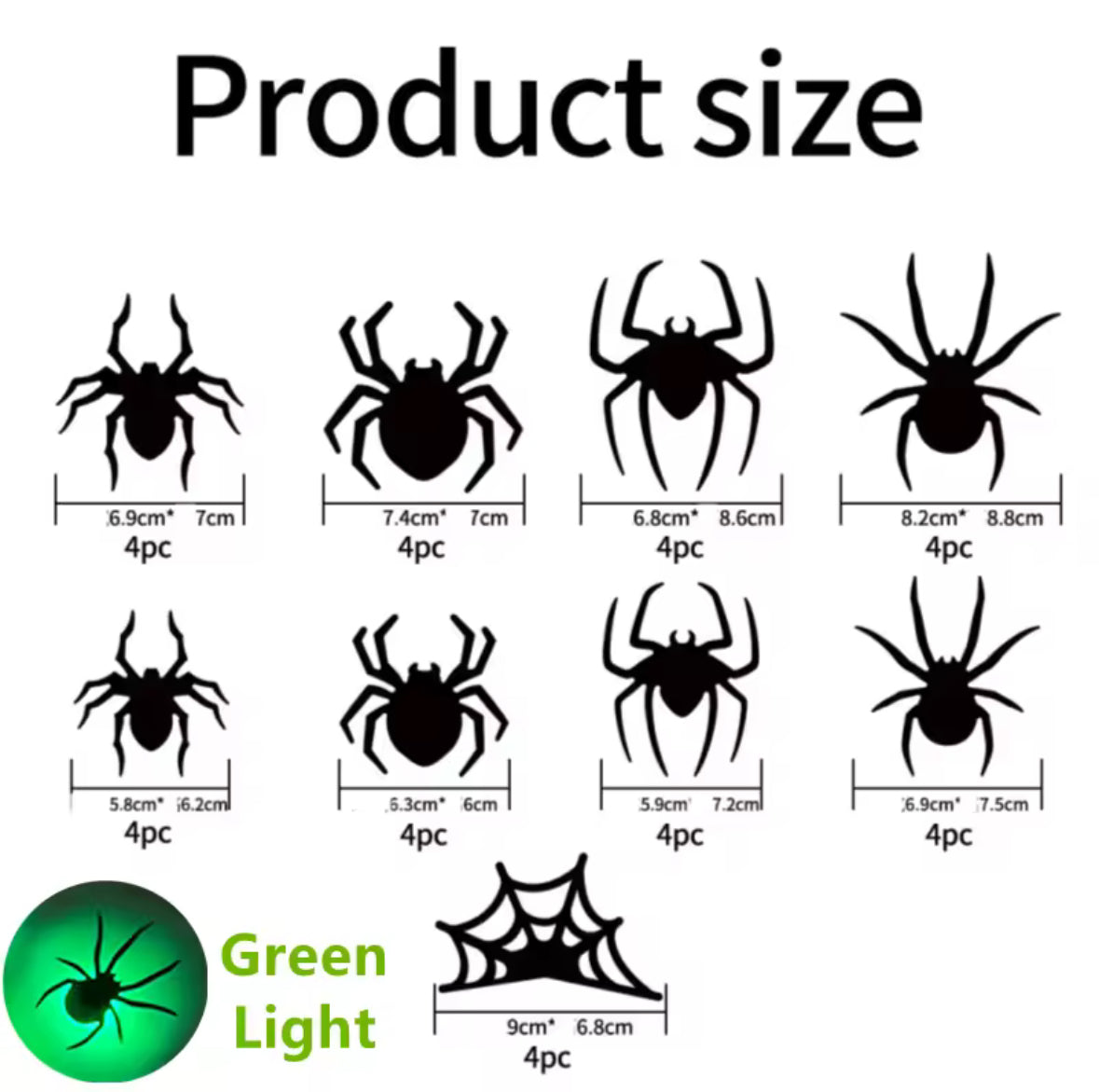 LED Bats & Spiders – 3D Glow-in-the-Dark Halloween Wall Décor