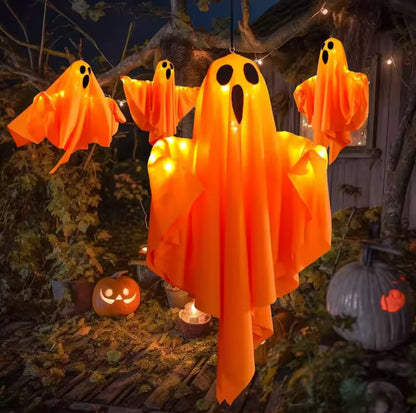 LED Glow Ghost Decoration – Hanging Halloween Prop for Indoor & Outdoor Parties