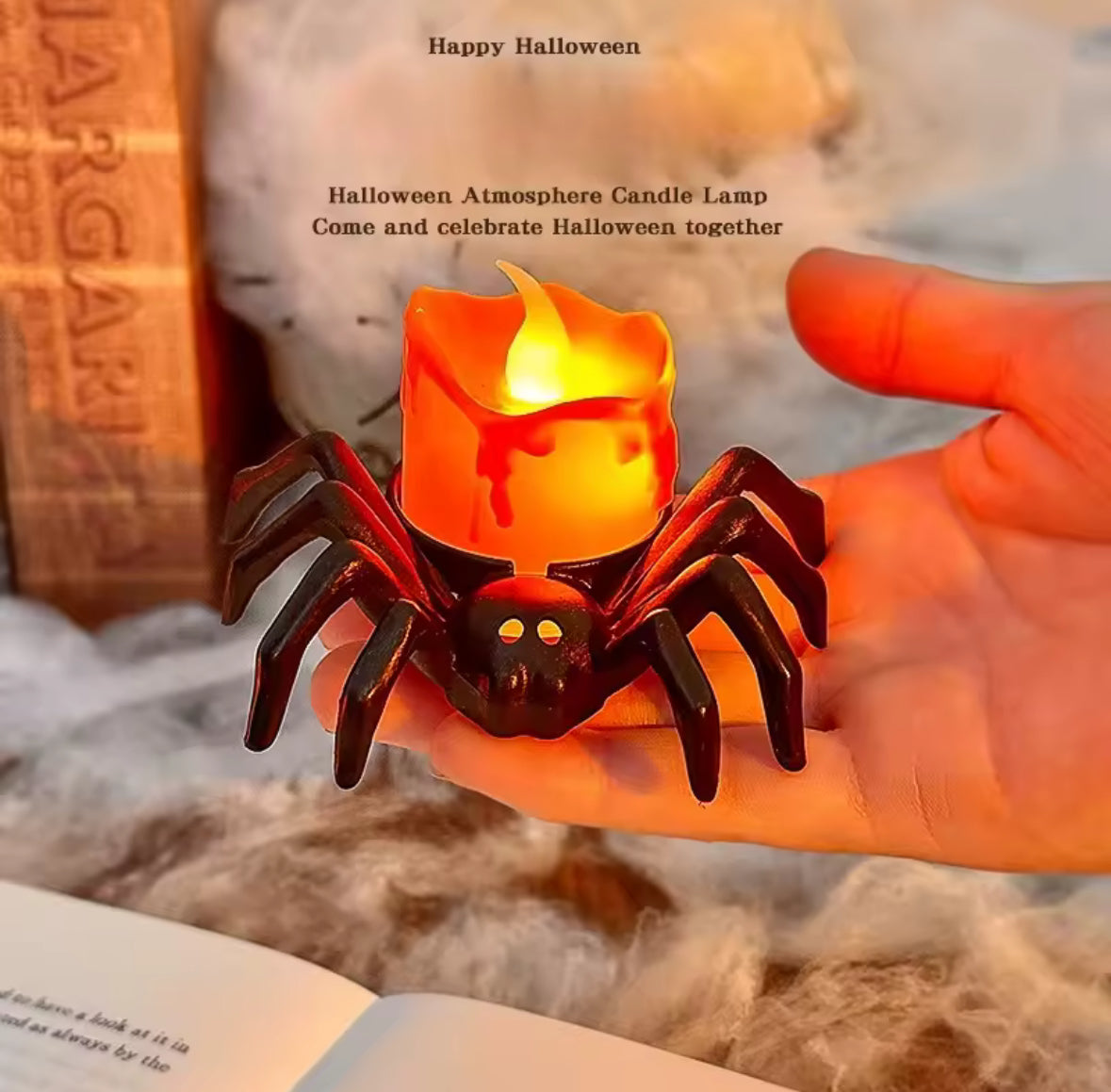 Halloween Spider Night Light – Creepy Party & Haunted House Decoration